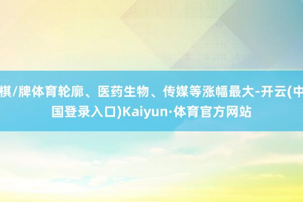 棋/牌体育轮廓、医药生物、传媒等涨幅最大-开云(中国登录入口)Kaiyun·体育官方网站
