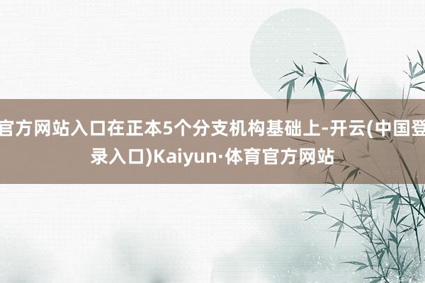 官方网站入口在正本5个分支机构基础上-开云(中国登录入口)Kaiyun·体育官方网站
