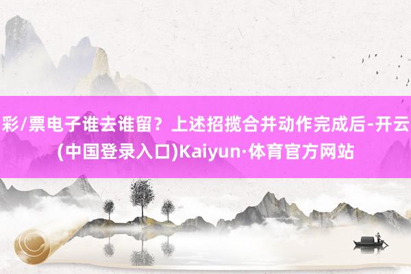 彩/票电子谁去谁留？上述招揽合并动作完成后-开云(中国登录入口)Kaiyun·体育官方网站