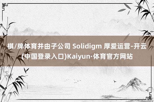 棋/牌体育并由子公司 Solidigm 厚爱运营-开云(中国登录入口)Kaiyun·体育官方网站