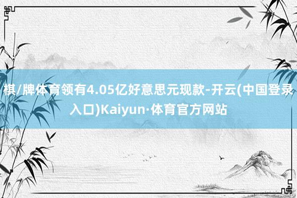 棋/牌体育领有4.05亿好意思元现款-开云(中国登录入口)Kaiyun·体育官方网站
