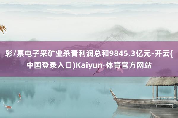 彩/票电子采矿业杀青利润总和9845.3亿元-开云(中国登录入口)Kaiyun·体育官方网站