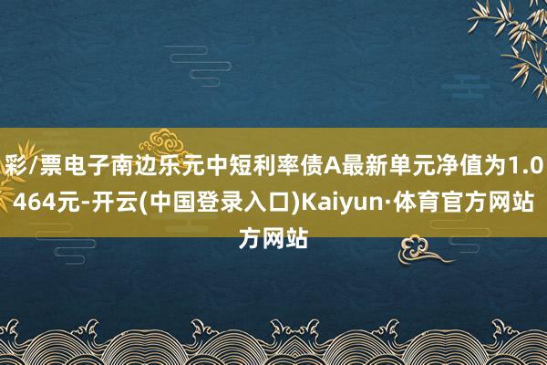 彩/票电子南边乐元中短利率债A最新单元净值为1.0464元-开云(中国登录入口)Kaiyun·体育官方网站