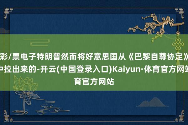 彩/票电子特朗普然而将好意思国从《巴黎自尊协定》中拉出来的-开云(中国登录入口)Kaiyun·体育官方网站