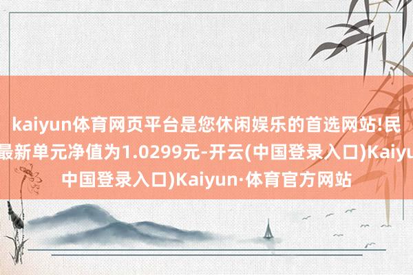 kaiyun体育网页平台是您休闲娱乐的首选网站!民生加银嘉盈债券最新单元净值为1.0299元-开云(中国登录入口)Kaiyun·体育官方网站