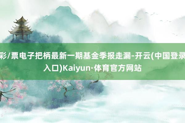 彩/票电子把柄最新一期基金季报走漏-开云(中国登录入口)Kaiyun·体育官方网站